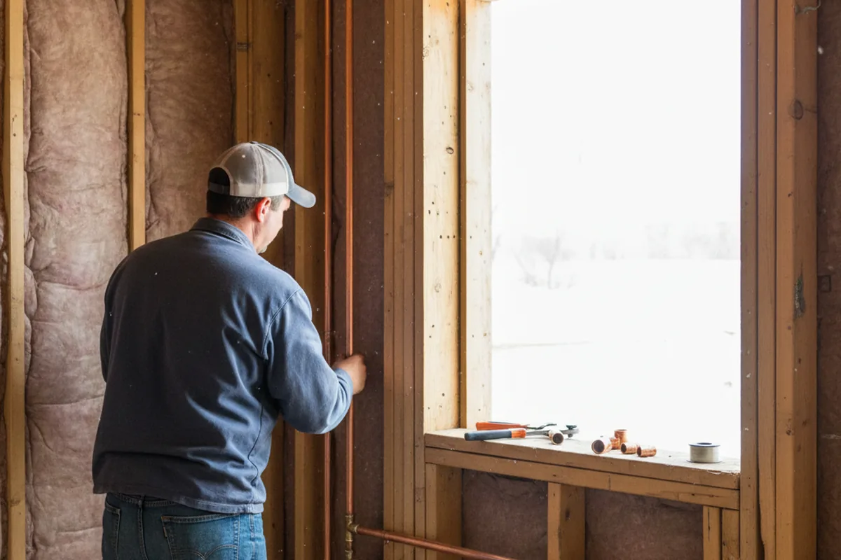 Licensed plumber running new copper supply lines in a Sturgeon home